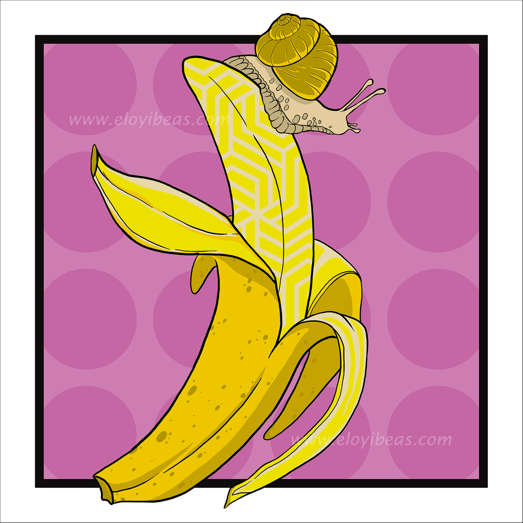 DESLIZÁNDOSE POR MI BANANA (PRINT 20x20 cm)
